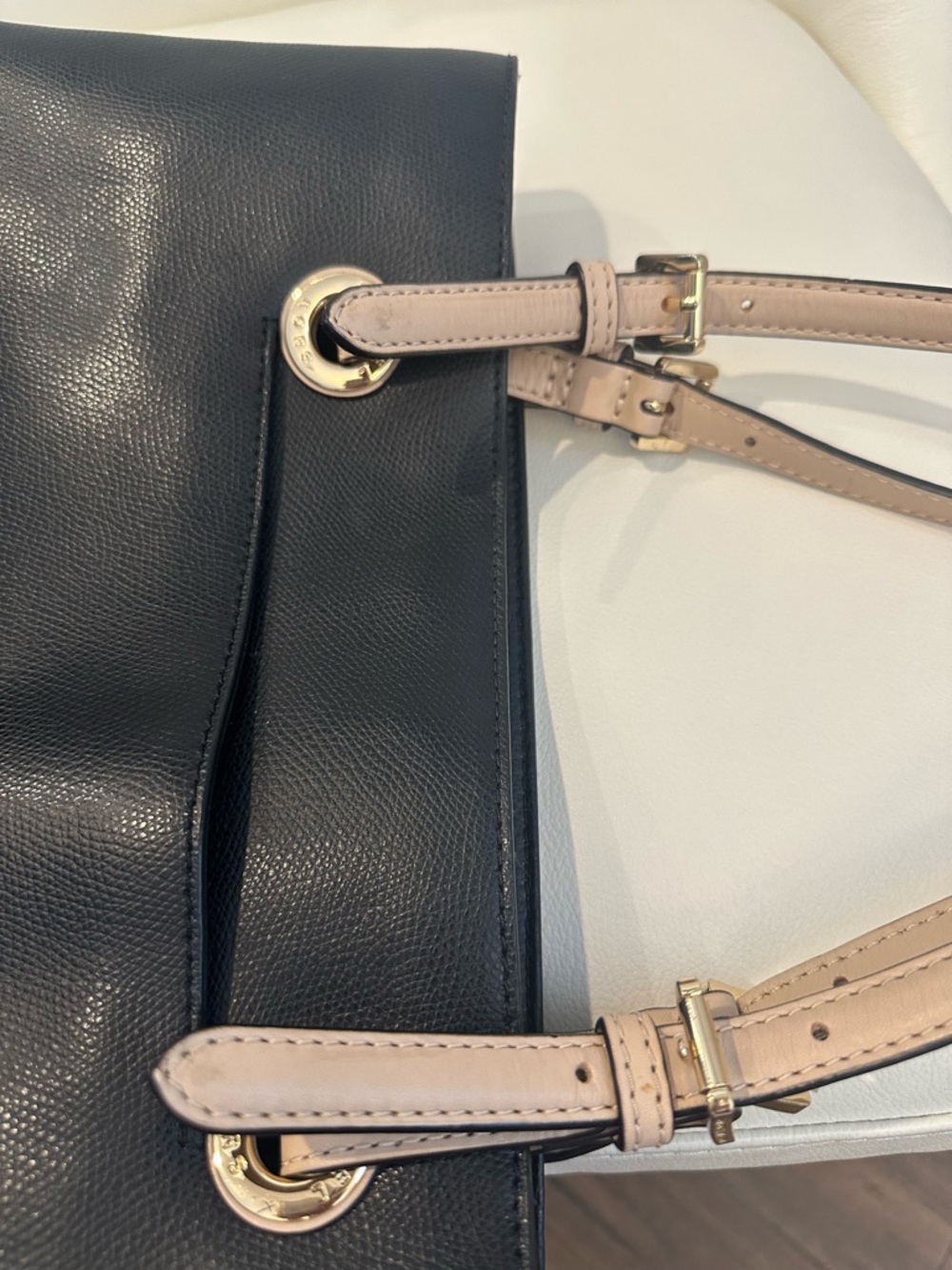 Michael Kors Black Tote with Blush Handles and MK Charm - Picture 6 of 7
